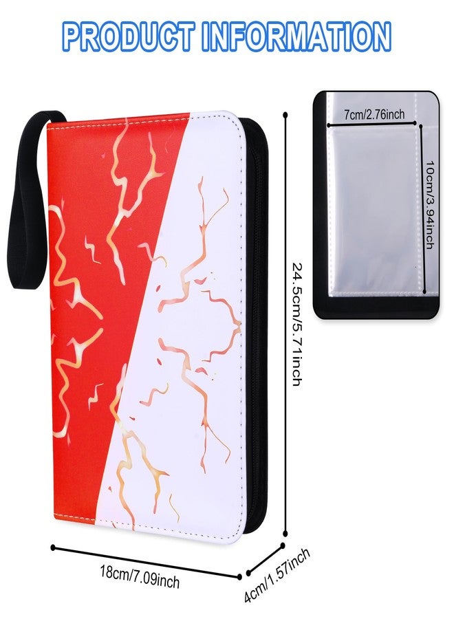Awedsu Collectible Trading Card Albums,Collectible Trading Card Protective Sleeves,Card Binder 4-Pocket,400 Pockets Card Case Holder for TCG, Sports Card. (Dark Red) - Image 2